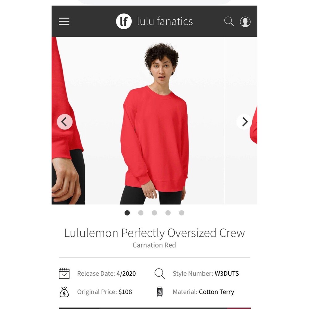 Lululemon Perfectly Oversized Crew Carnation Red sweatshirt